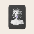 Medusa blowing purple bubblegum bubble Canvas Print Bath Mat Gallery Image 1