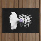 Medusa blowing purple bubblegum bubble Canvas Print Outdoor Rug Gallery Image 1