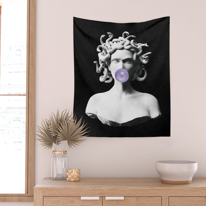Medusa blowing purple bubblegum bubble Canvas Print Wall Tapestry Gallery Image 2