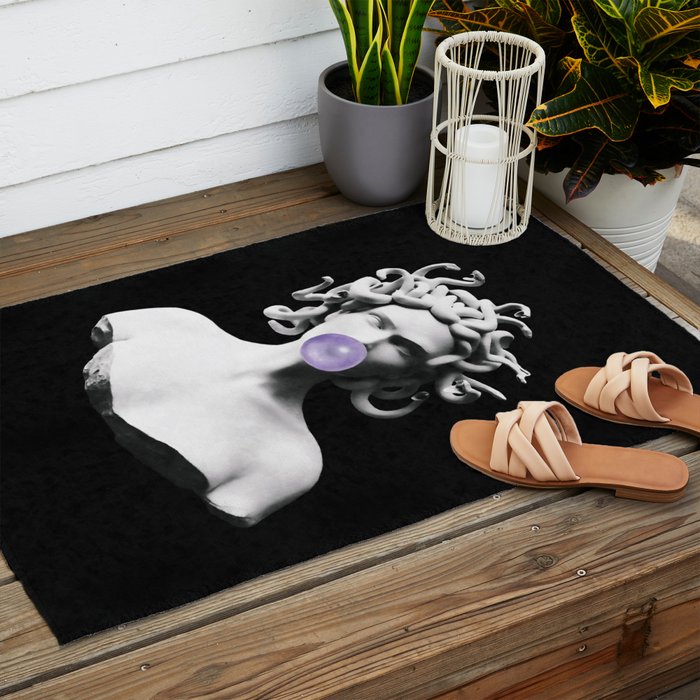 Medusa blowing purple bubblegum bubble Canvas Print Outdoor Rug Gallery Image 2