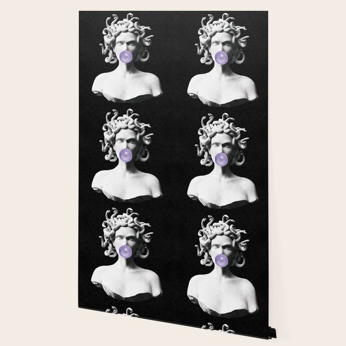 Medusa blowing purple bubblegum bubble Canvas Print Wallpaper Gallery Image 2