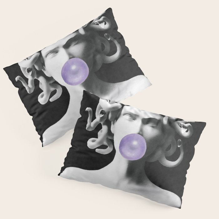 Medusa blowing purple bubblegum bubble Canvas Print Pillow Sham Gallery Image 3