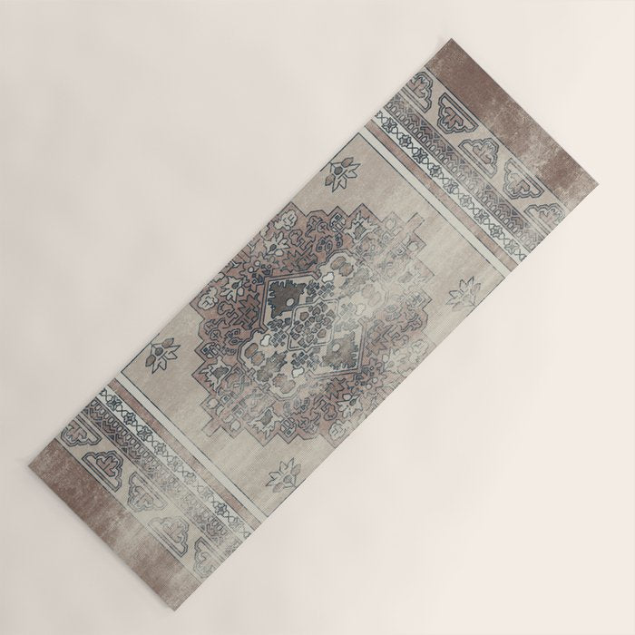turkish floral - warm neutrals  Yoga Mat Gallery Image 1