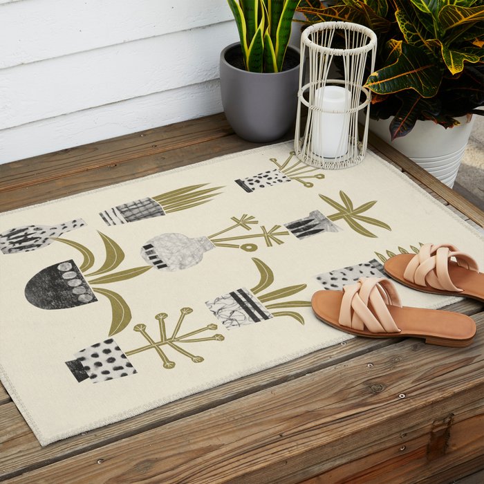Little Pot Plants Outdoor Rug Gallery Image 2
