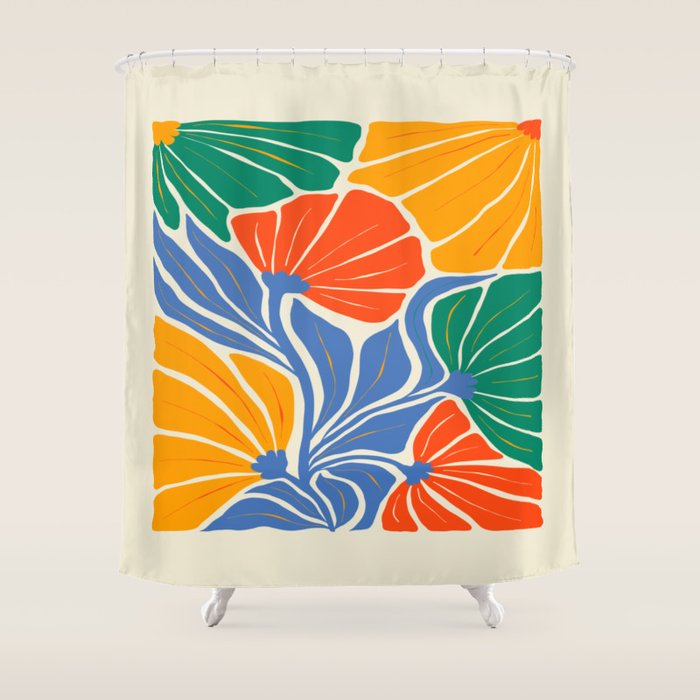 Starlight Summer: Matisse Foliage | Flower Market 002 Shower Curtain Gallery Image 1