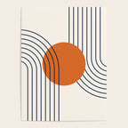 Geometric Lines in Navy Blue Orange 1 (Rainbow Abstraction) Poster Gallery Image 4