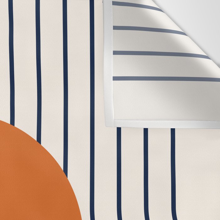Geometric Lines in Navy Blue Orange 1 (Rainbow Abstraction) Wall Tapestry Gallery Image 3