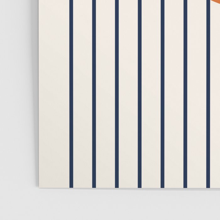 Geometric Lines in Navy Blue Orange 1 (Rainbow Abstraction) Poster Gallery Image 3