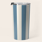 Blue And Cream Vertical Stripes Travel Mug Gallery Image 3