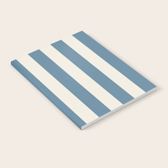 Blue And Cream Vertical Stripes Notebook Gallery Image 2