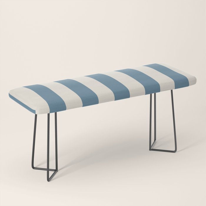 Blue And Cream Vertical Stripes Bench Gallery Image 1