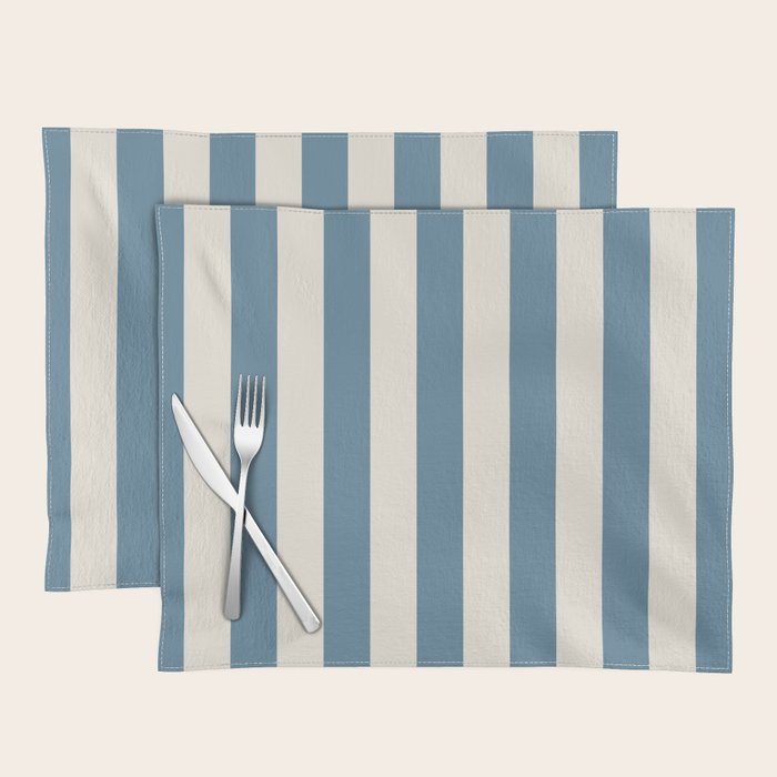Blue And Cream Vertical Stripes Placemat Gallery Image 1