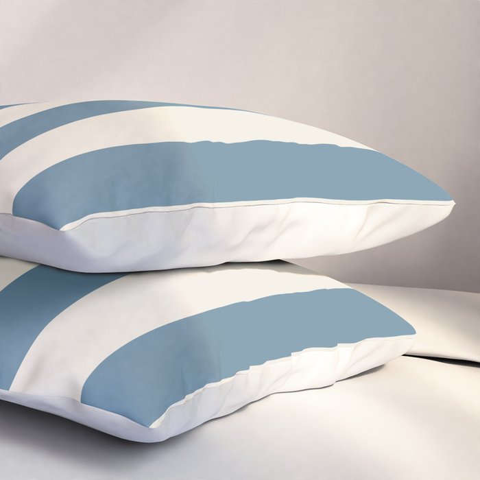 Blue And Cream Vertical Stripes Pillow Sham Gallery Image 3