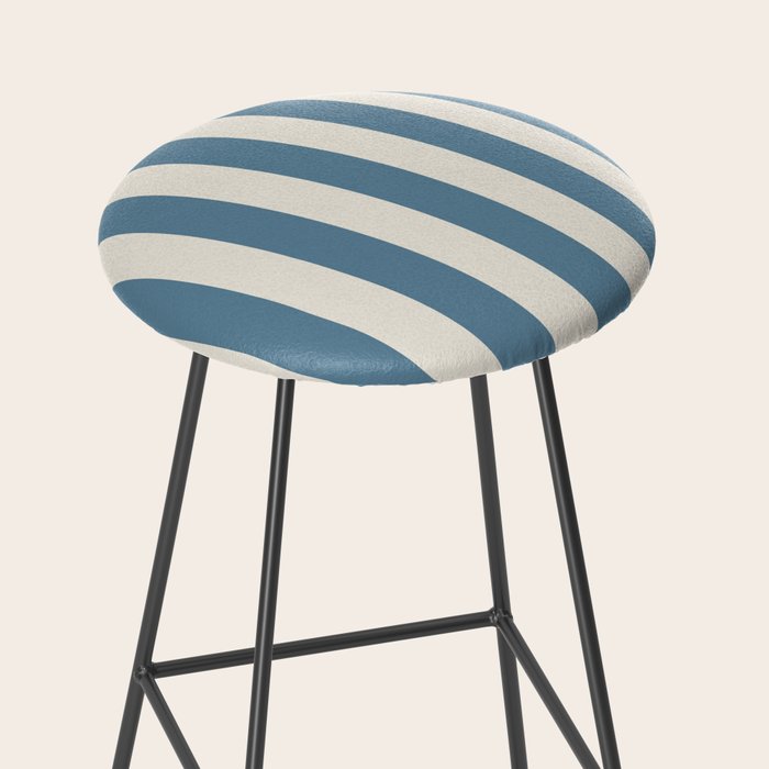 Blue And Cream Vertical Stripes Stool Gallery Image 2
