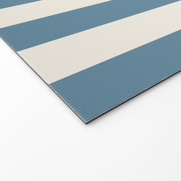 Blue And Cream Vertical Stripes Welcome Mat Gallery Image 2
