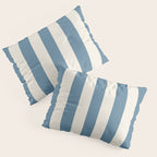 Blue And Cream Vertical Stripes Pillow Sham Gallery Image 3