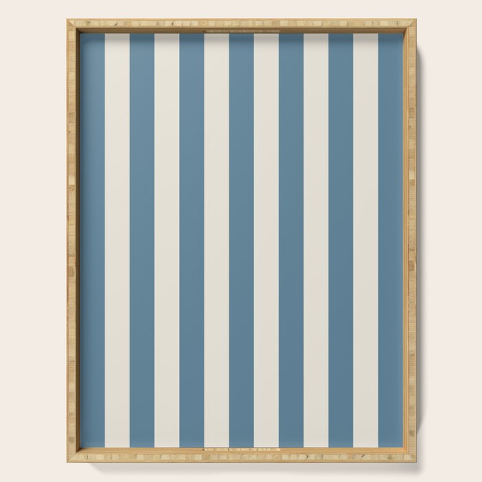 Blue And Cream Vertical Stripes Serving Tray Gallery Image 1