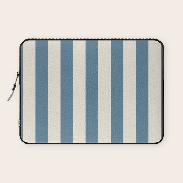 Blue And Cream Vertical Stripes Laptop Sleeve Gallery Image 1