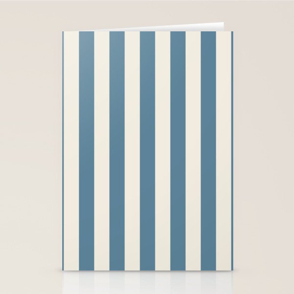 Blue And Cream Vertical Stripes Stationery Card Gallery Image 1