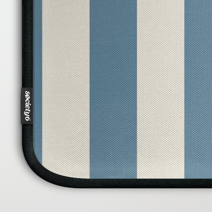 Blue And Cream Vertical Stripes Laptop Sleeve Gallery Image 3