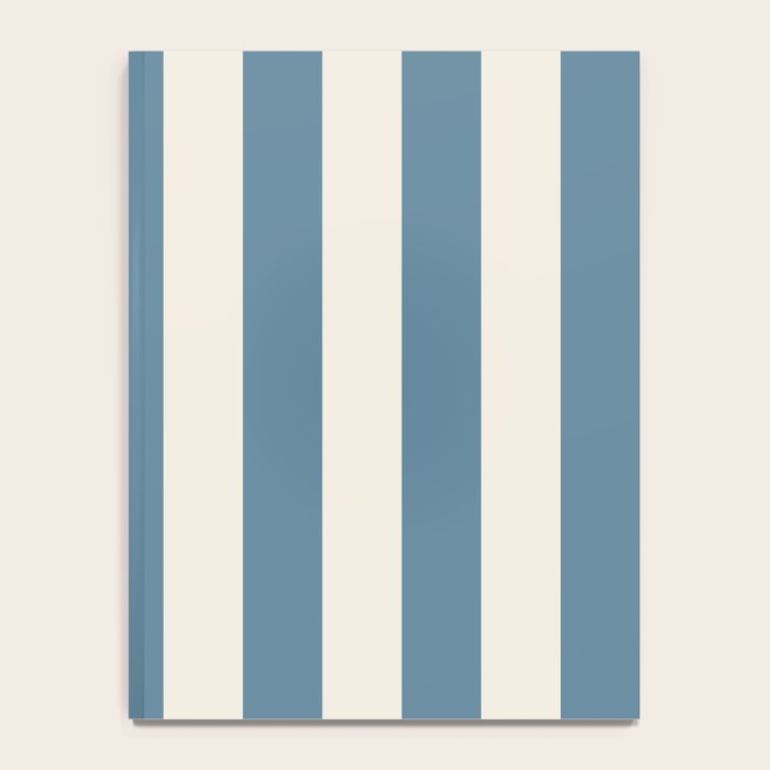 Blue And Cream Vertical Stripes Notebook Gallery Image 4