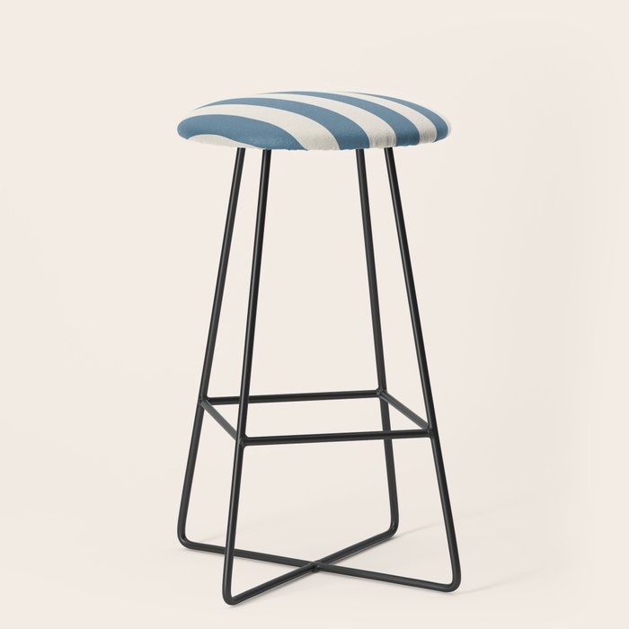 Blue And Cream Vertical Stripes Stool Gallery Image 1