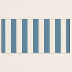 Blue And Cream Vertical Stripes Desk Mat Gallery Image 3