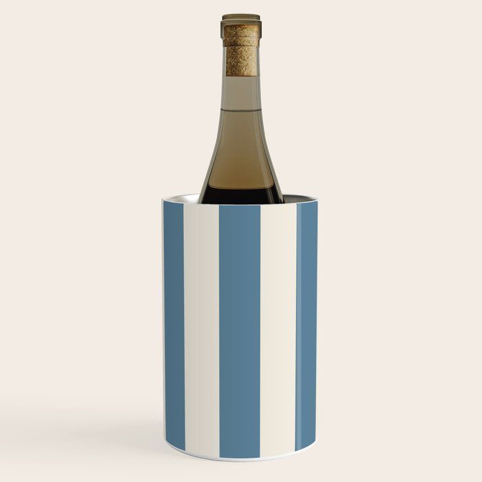 Blue And Cream Vertical Stripes Wine Chiller Gallery Image 1