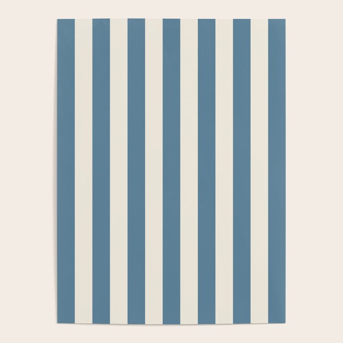 Blue And Cream Vertical Stripes Poster Gallery Image 4