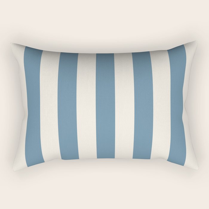 Blue And Cream Vertical Stripes Rectangular Pillow Gallery Image 1