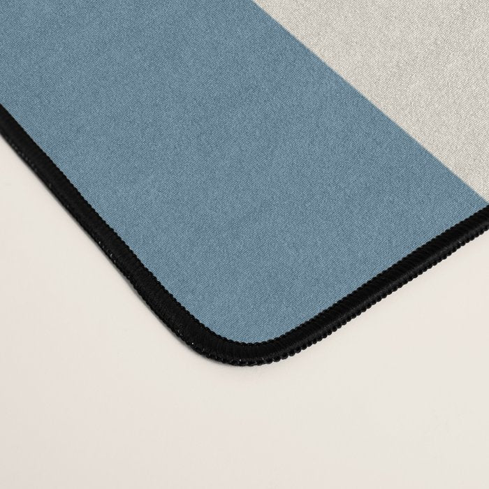 Blue And Cream Vertical Stripes Desk Mat Gallery Image 4