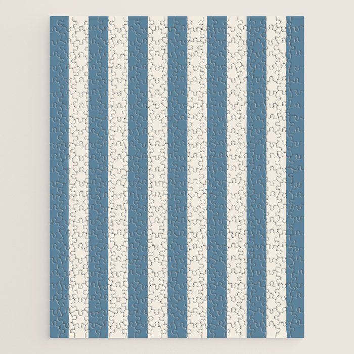 Blue And Cream Vertical Stripes Jigsaw Puzzle Gallery Image 1