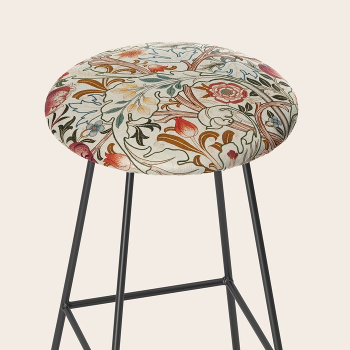 William Morris - Acanthus Portiere, Vintage Museum Exhibition Art, Botanical Floral Pattern Stool Gallery Image 2