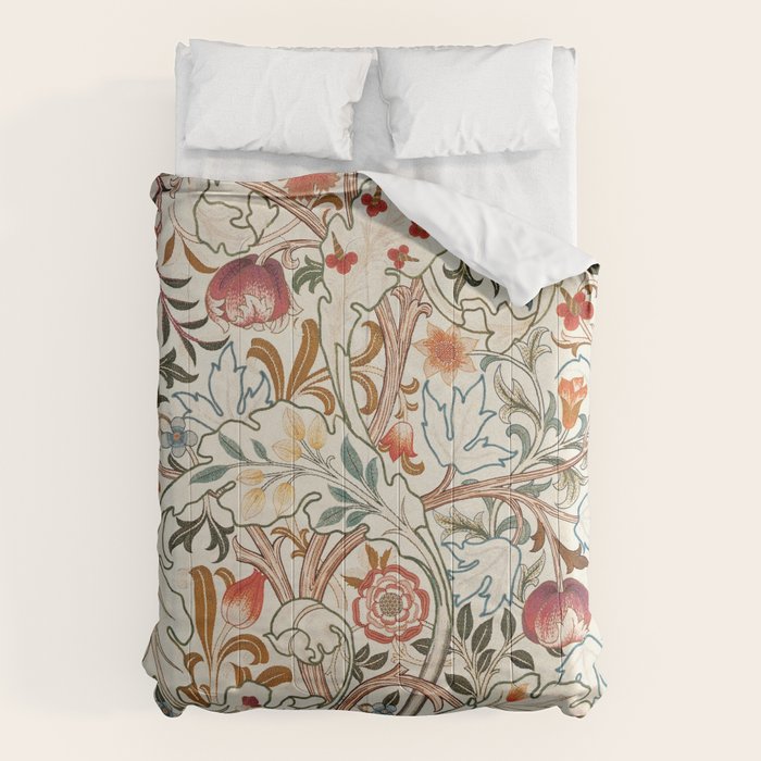 William Morris - Acanthus Portiere, Vintage Museum Exhibition Art, Botanical Floral Pattern Comforter Gallery Image 6