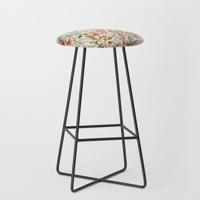William Morris - Acanthus Portiere, Vintage Museum Exhibition Art, Botanical Floral Pattern Stool Gallery Image 1