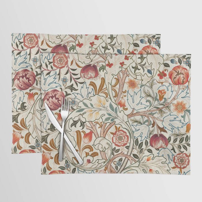 William Morris - Acanthus Portiere, Vintage Museum Exhibition Art, Botanical Floral Pattern Placemat Gallery Image 1