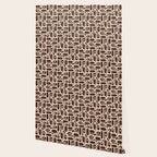 Mid Century Modern Piquet Abstract Multi Pattern 70s Brown and Beige Wallpaper Gallery Image 2
