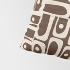 Mid Century Modern Piquet Abstract Multi Pattern 70s Brown and Beige Pillow Sham Gallery Image 4