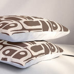 Mid Century Modern Piquet Abstract Multi Pattern 70s Brown and Beige Pillow Sham Gallery Image 3