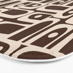 Mid Century Modern Piquet Abstract Multi Pattern 70s Brown and Beige Bath Mat Gallery Image 3