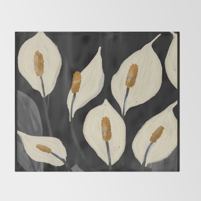 White Calla Lilies 6 Throw Blanket Gallery Image 2