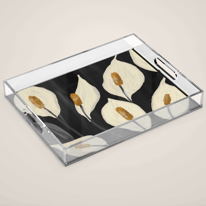 White Calla Lilies 6 Acrylic Tray Gallery Image 1