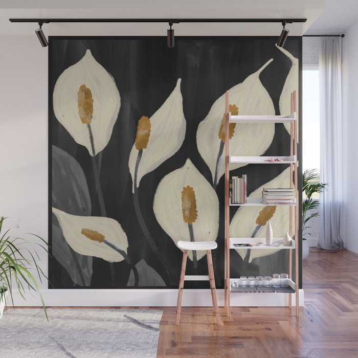 White Calla Lilies 6 Wall Mural Gallery Image 1