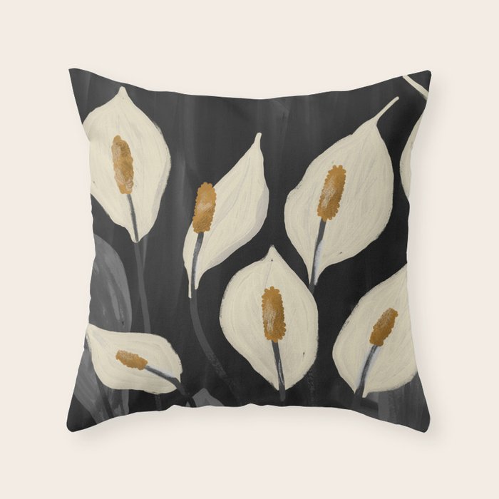 White Calla Lilies 6 Throw Pillow Gallery Image 6