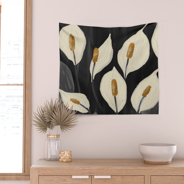 White Calla Lilies 6 Wall Tapestry Gallery Image 2
