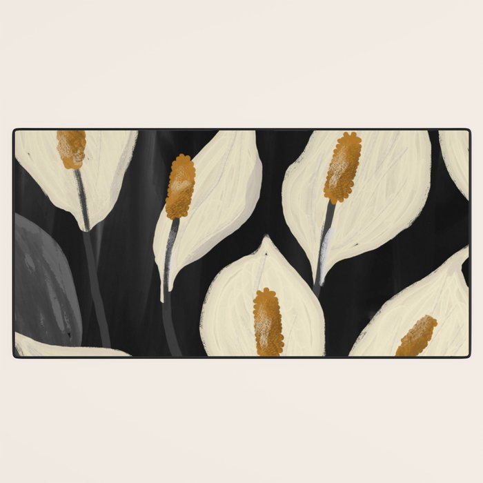 White Calla Lilies 6 Desk Mat Gallery Image 3