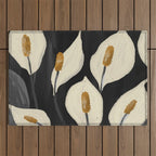 White Calla Lilies 6 Outdoor Rug Gallery Image 1