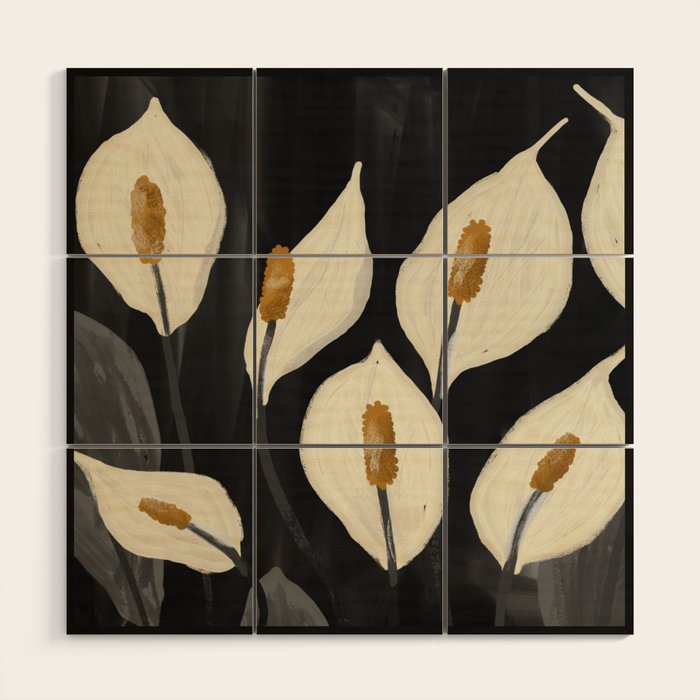 White Calla Lilies 6 Wood Wall Art Gallery Image 1