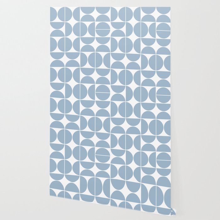 Mid Century Modern Geometric 04 Soft Blue Wallpaper Gallery Image 2