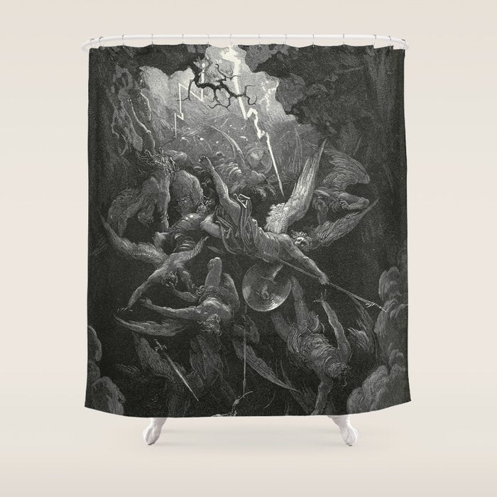 The Mouth Of Hell By Gustave Dore Shower Curtain Gallery Image 1